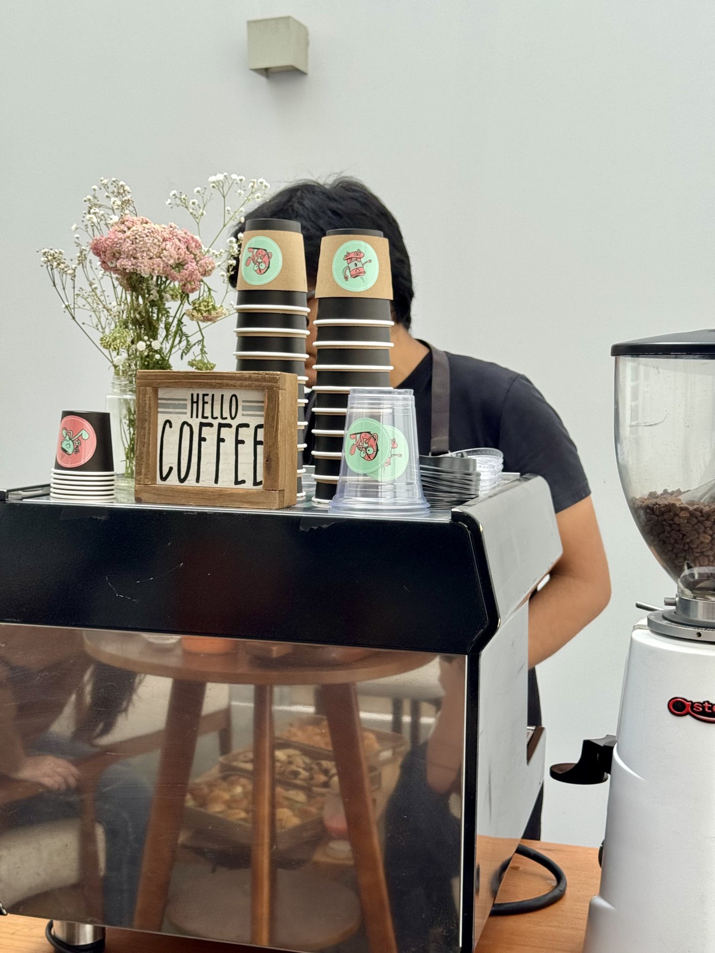 Barra de café Hapi Coffee en evento corporativo en azotea